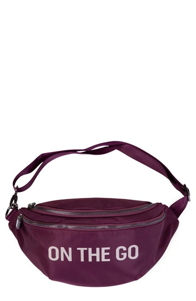 Childhome Babies' On The Go Water Repellent Belt Bag In Aubergine