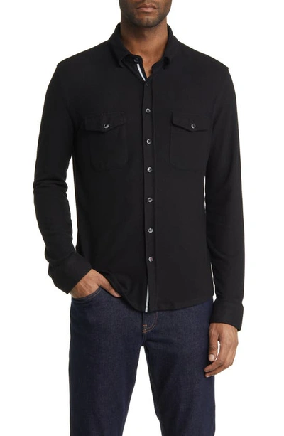 Stone Rose Drytouch® Performance Flannel Button-up Shirt In Black