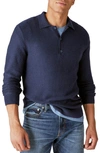 Lucky Brand Cloud Soft Polo Sweater In Cadet Navy