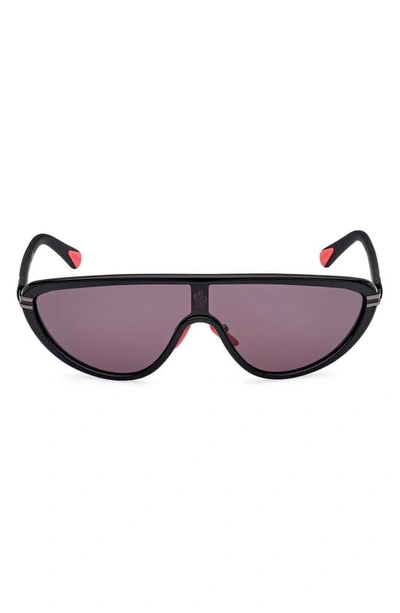 Moncler Vitesse Two-tone Acetate Shield Sunglasses In Black