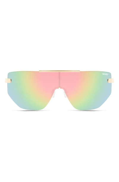 QUAY ON THE EDGE Pink Gold Gradient Rimless Shield Sunglasses Guess GO00038 28T Rimless Shield Sunglasses Rose Gold Frame  main image 4