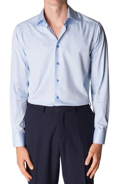 Eton Contemporary Fit Check Dress Shirt In Lt/ Pastel Blue