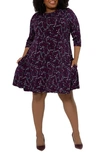 LEOTA MELANIE BUTTERFLY PRINT DRESS