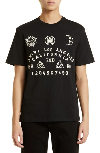Amiri Ouija Board Printed Cotton-jersey T-shirt In Black