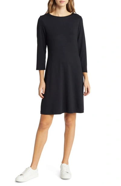 Tommy Bahama Darcy Three-quarter Sleeve Minidress In Black