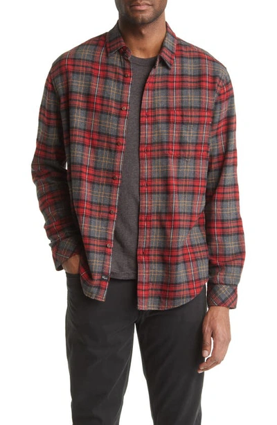 Rails Lennox Relaxed Fit Plaid Cotton Blend Button-up Shirt In Red