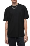 Allsaints Isac Oversized Fit Short Sleeve Crew Tee In Jet Black