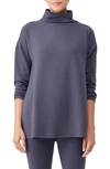 Eileen Fisher High Funnel Neck Tunic Sweater In Twilight