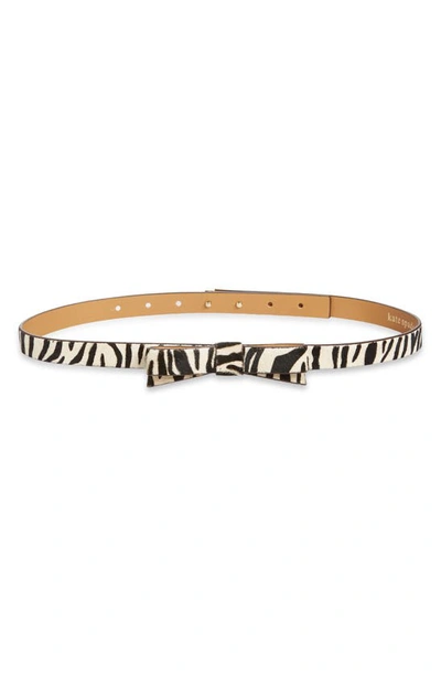 Kate Spade Leopard Genuine Calf Hair Bow Belt In Zebra