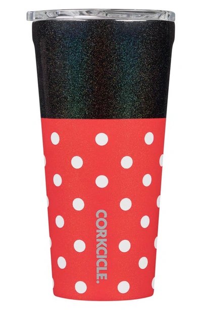 Corkcicle 16-ounce Insulated Tumbler In Minnie- Polka Dot Red