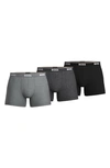 Hugo Boss 3-pack Power Stretch Cotton Boxer Briefs In Open Grey