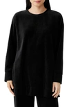 Eileen Fisher Drop-shoulder Velour Tunic In Black