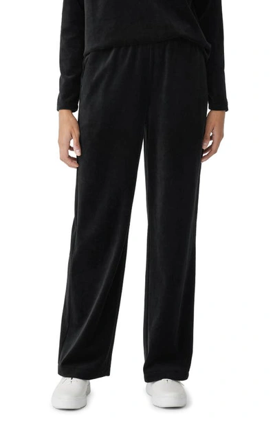 Eileen Fisher Straight-leg Jersey Knit Pants In Black