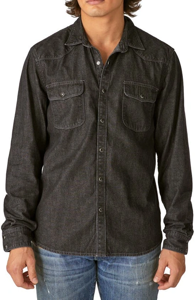Lucky Brand Sawtooth Denim Snap-up Western Shirt In Alverson