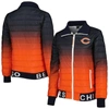 The Wild Collective Women's  Navy, Orange Chicago Bears Color Block Full-zip Puffer Jacket In Navy