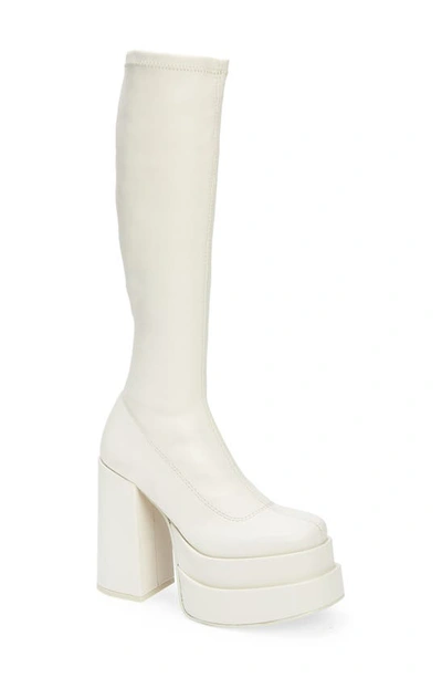 Steve Madden Cypress Platform Boot In Off White