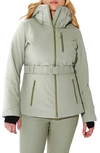 Halfdays Aston Belted Ski Jacket In Sage