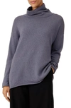 Eileen Fisher Turtleneck Organic Cotton & Recycled Cashmere Tunic Sweater In Twilight