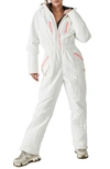 Free People Fp Movement All Prepped Waterproof Hooded One-piece Ski Suit In White