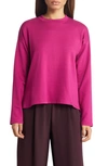 Eileen Fisher Crewneck Boxy Top In Magenta