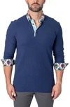 Maceoo Newton Solid Verve Blue Long Sleeve Polo