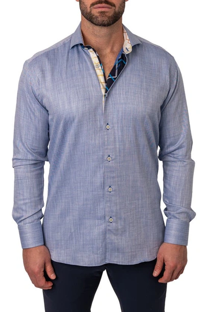 Maceoo Einstein Flamblue Contemporary Fit Button-up Shirt In Blue