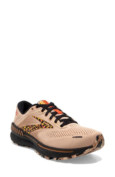 Brooks Adrenaline Gts 22 Sneaker In Brown/black/cheetah