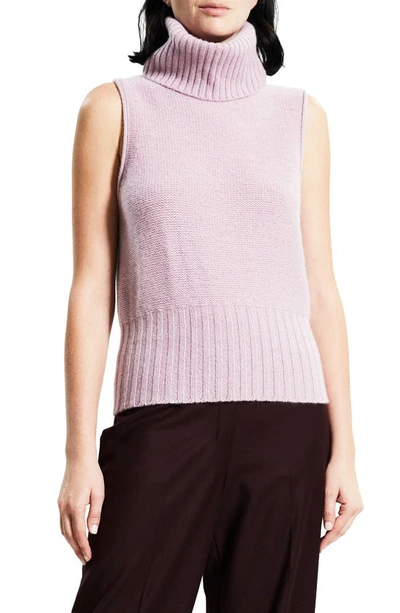 Theory Sleeveless Cashmere Turtleneck Jumper In Purple