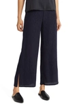 Eileen Fisher Silk Straight-leg Ankle Pants In Noctn
