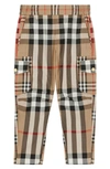 BURBERRY KIDS' GORDON CHECK COTTON PANTS