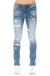 Hvman Strat Super Skinny Fit Belt Jeans In Blue