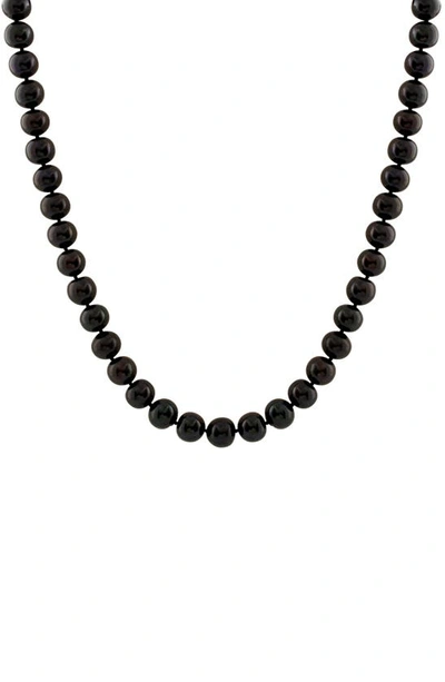 Splendid Pearls 14k 5-6mm Akoya Pearl Necklace In Black