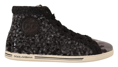 DOLCE & GABBANA DOLCE & GABBANA ELEGANT GRAY HIGH TOP MEN'S SNEAKERS