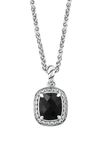 Effy Sterling Silver Black Onyx & White Topaz Pendant Necklace In Black