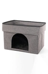 PRECIOUS TAILS RECTANGULAR 2-TIER COLLAPSIBLE PET CAT CAVE BED