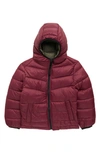 Urban Republic Kids' Packable Hooded Puffer Jacket In Wine