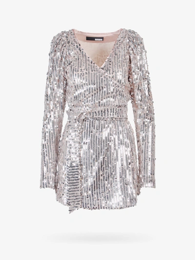 Rotate Birger Christensen Dress In Silver,metallic