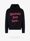 Dsquared2 Fleeced Cotton Gothsurfer Hoodie In Black