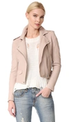 Iro Ashville Leather Moto Jacket In Pink Sand