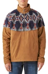 LUCKY BRAND PRINT FAUX SHEARLING & COTTON ANORAK