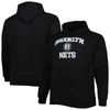 Profile Men's Black Brooklyn Nets Big And Tall Heart And Soul Pullover Hoodie In Black