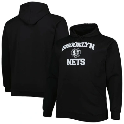 Profile Men's Black Brooklyn Nets Big And Tall Heart And Soul Pullover Hoodie