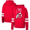 Colosseum Red Utah Utes Lace-up 4.0 Pullover Hoodie In Red