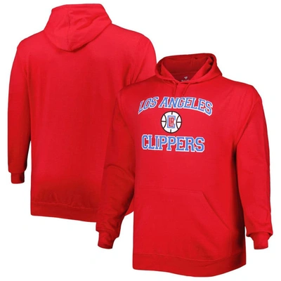 PROFILE RED LA CLIPPERS BIG & TALL HEART & SOUL PULLOVER HOODIE