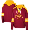 Colosseum Cardinal Iowa State Cyclones Lace-up 4.0 Pullover Hoodie In Cardinal