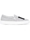 JOSHUA SANDERS 'NY' patch slip-on sneakers,RUBBER100%