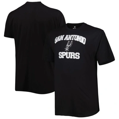 Profile Men's Black San Antonio Spurs Big And Tall Heart And Soul T-shirt
