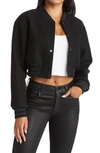 Azalea Wang Crop Bomber Jacket In Black