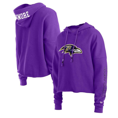 New Era Purple Baltimore Ravens Foil Sleeve Pullover Hoodie