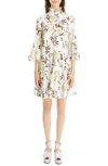 ERDEM ALEXINE TROPICAL FLORAL TIERED COTTON POPLIN DRESS